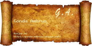 Gonda Ambrus névjegykártya